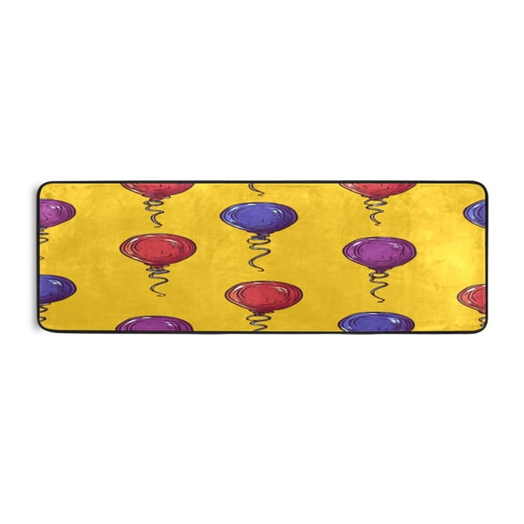 Balloon Pattern Design 72x24" Runner Rug, Non-Slip Memory Foam Cushion, Anti-Crease for Hallways and Bedrooms