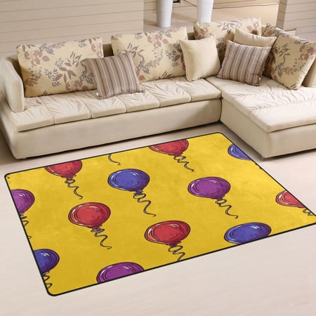 Balloon Pattern Design Soft Polyester Area Rug 31''x20'', Non Slip, Memory Foam, Water Absorbent