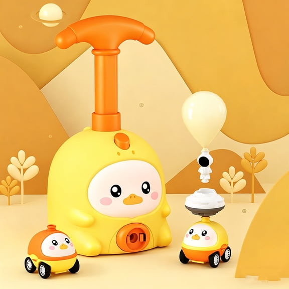 Balloon Powered Car Toy Set - Air Power Racer Vehicle Science Learning Toy with Pump and Animal Pig Design 2 Car and 6 Balloons