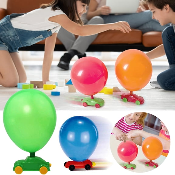 Balloon Powered LaunchCar Balloon Air Inflator Hand Push Mini Plastic Air Power Balloon Racer Vehicle Car Toy For Kids60040