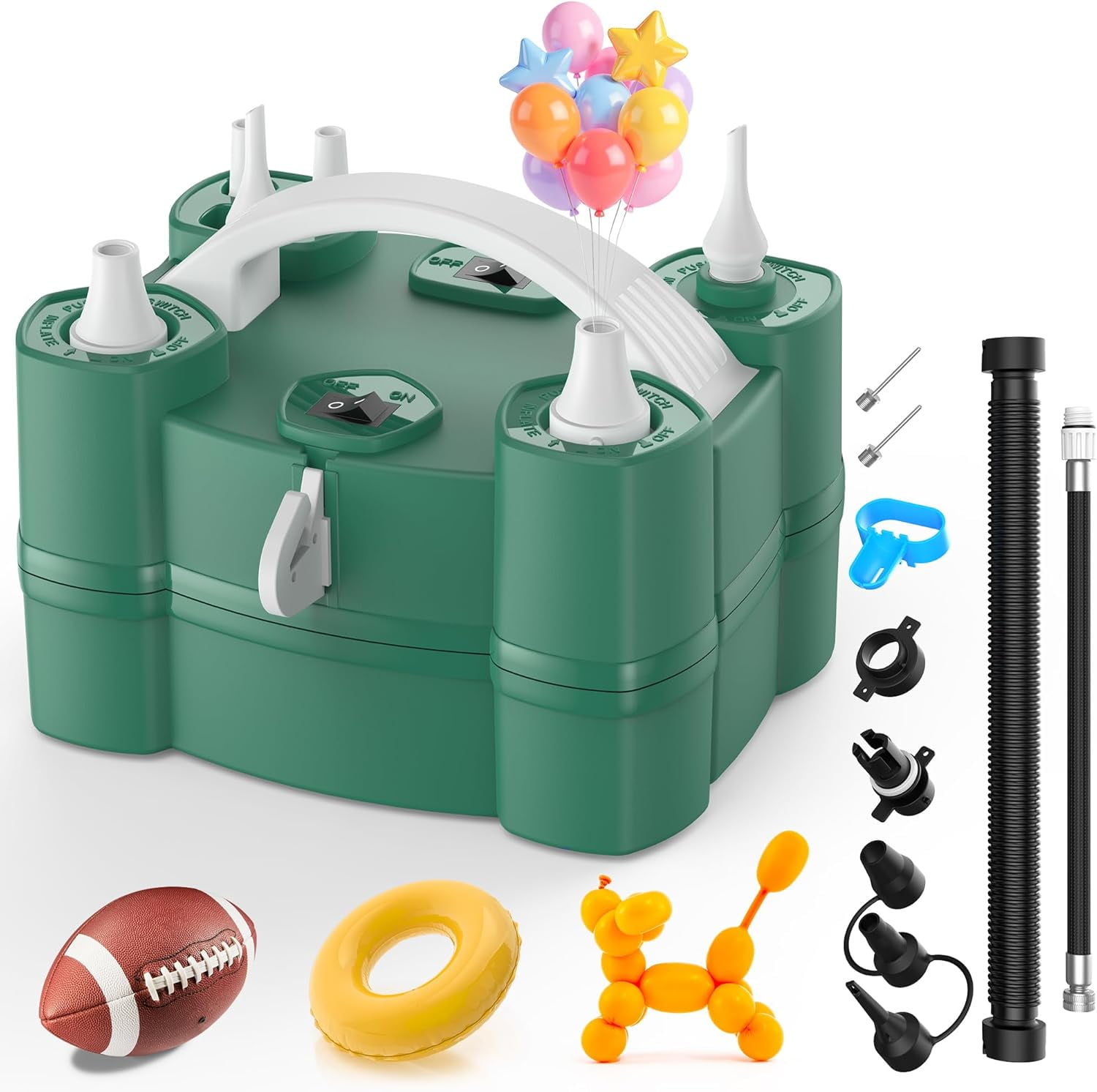 Balloon Pump 4-in-1 Electric Balloon Inflator with Triple Inflating ...