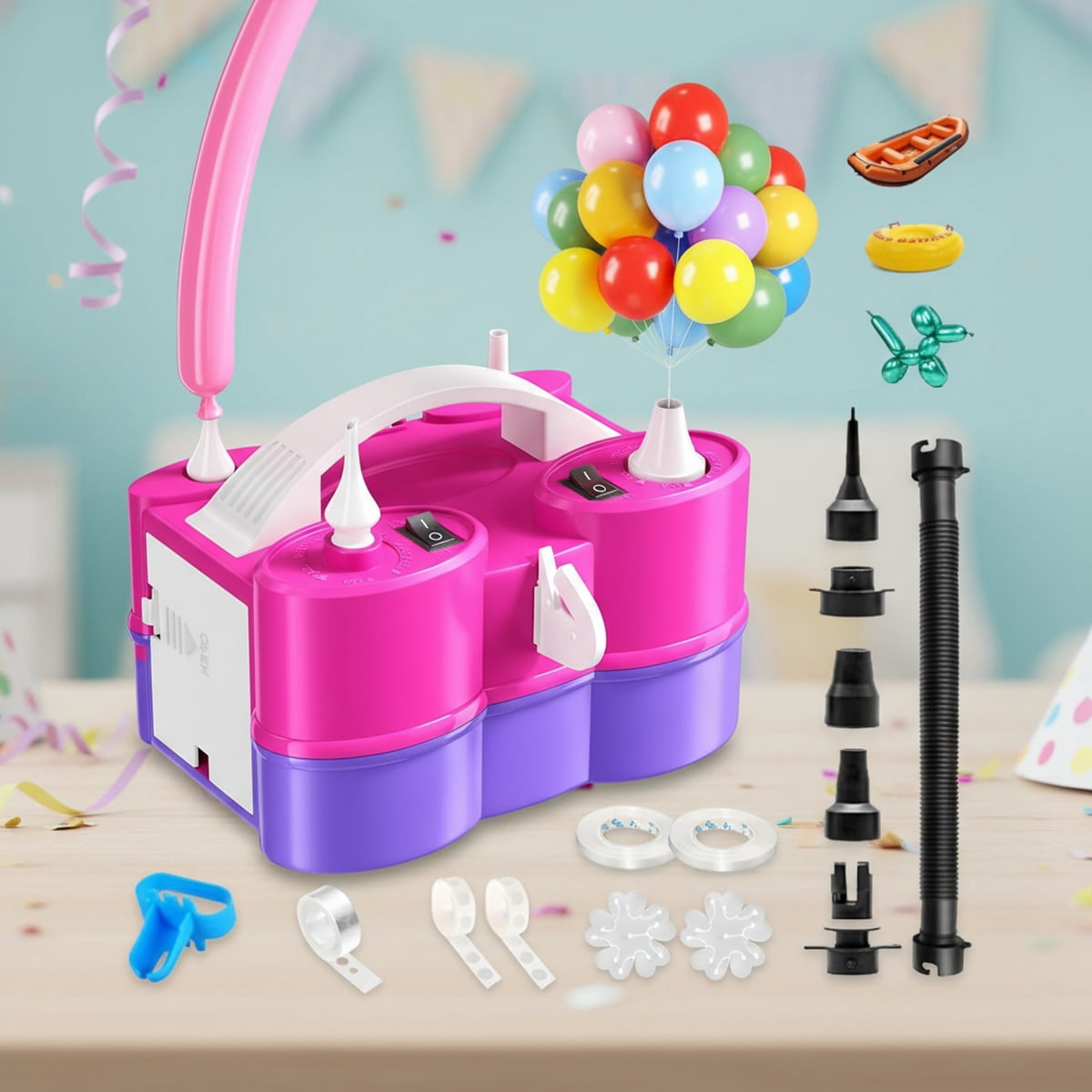 Balloon Pump Electric, 3-in-1 Portable Air Pump for Balloons and ...