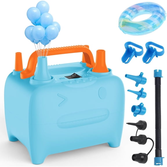 Balloon Pump Electric, Multipurpose Inflator Electric Air Pump, Portable Dual Nozzle Balloons 600W Blow Machine for Party Decoration