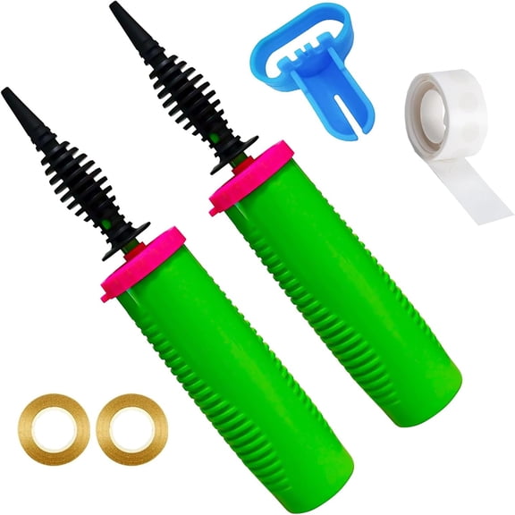 Balloon Pump Hand Held 2Pack Two Way Dual Action Inflator with Balloon Tying Tool Manual Air Pump