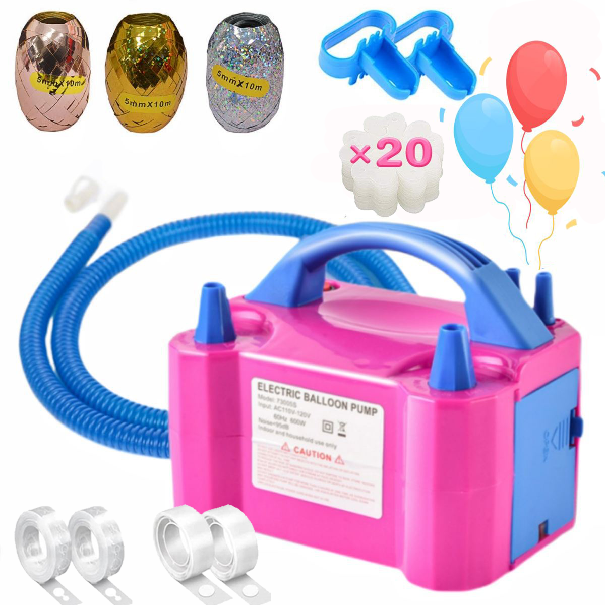 Balloon Pump Kit Electric Balloon Arch Kit Air Blower Inflator for Party  Decoration with Multipurpose Hose Extension, for 110V 600W Electric Balloon  Blower Pump for Party Decoration(Blue) 