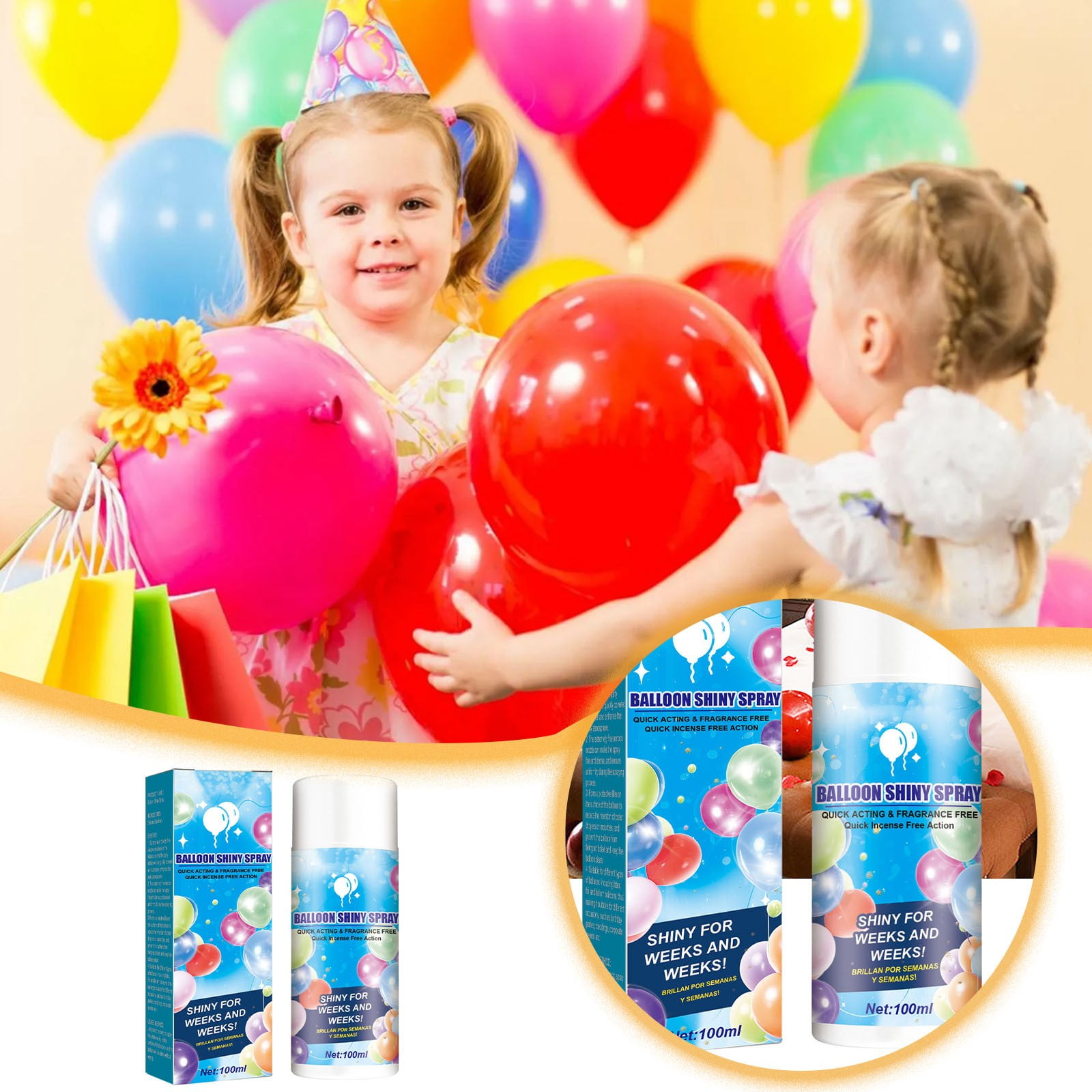 Balloon Shine Clean Spray No Quick Apply Shine Enhancer Birthday Party