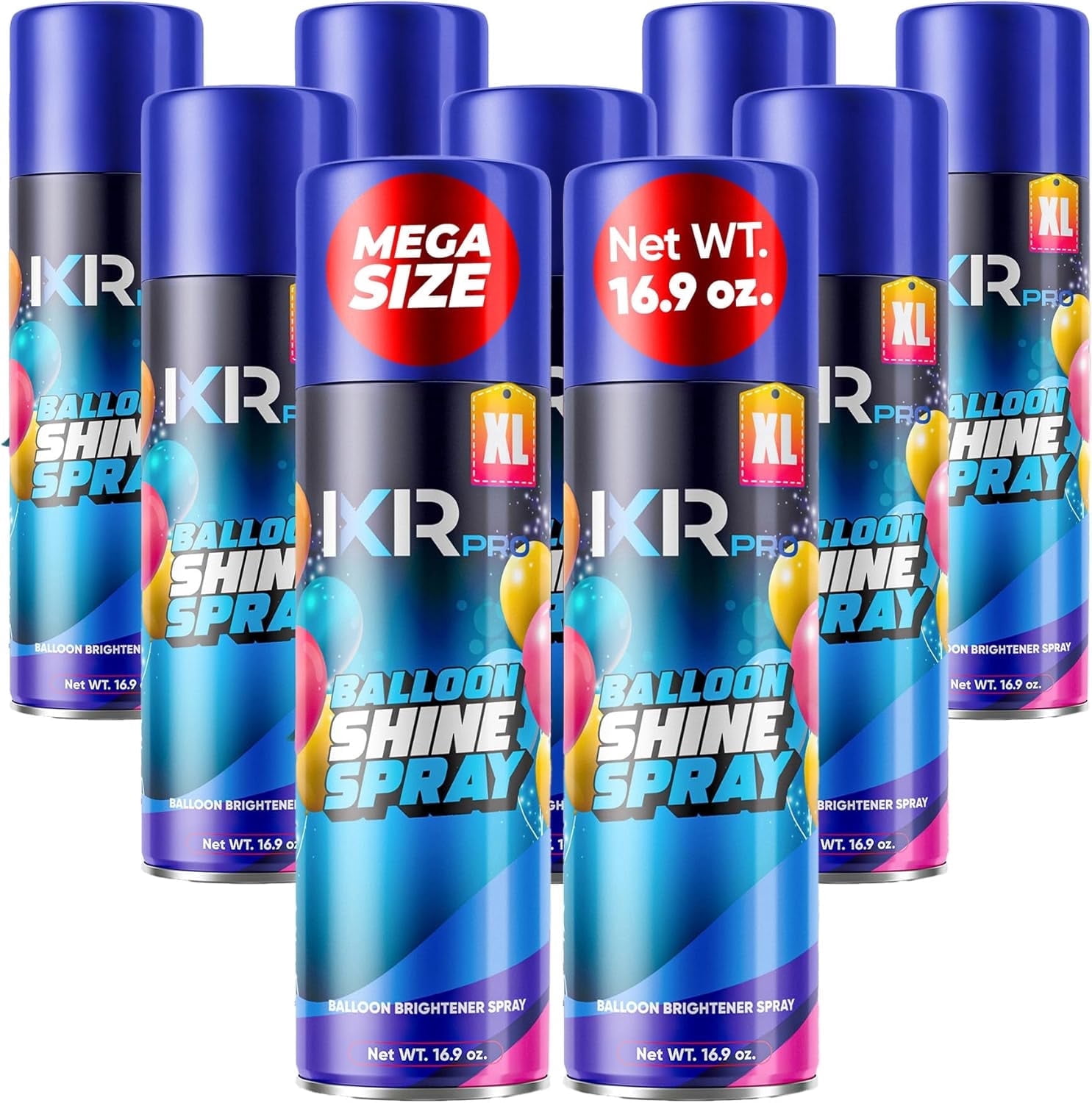 Balloon Shine Spray (9 x 16.9 oz) No Need Towel or Gloves, Instant High ...