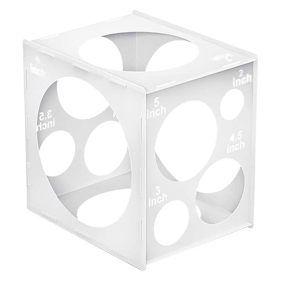 Balloon Sizing Box Gauge 9-Hole, Plastic Measuring Tool for Round Balloons, Accurate Size Gauge for Event Planners Decorators, Party Decoration Essential, 1 Measuring Box