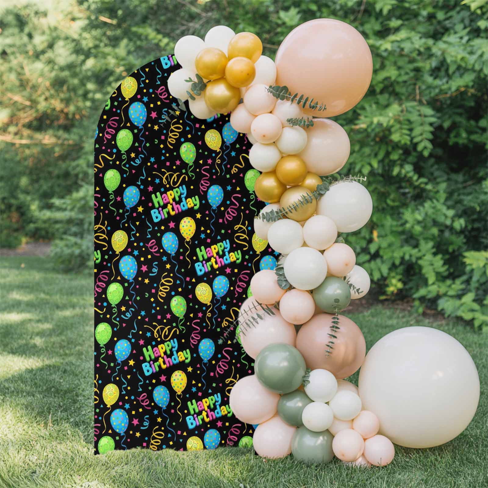 Balloon Stars Arch Backdrop Cover 4 FT, Festival Happy Birthday Blue ...