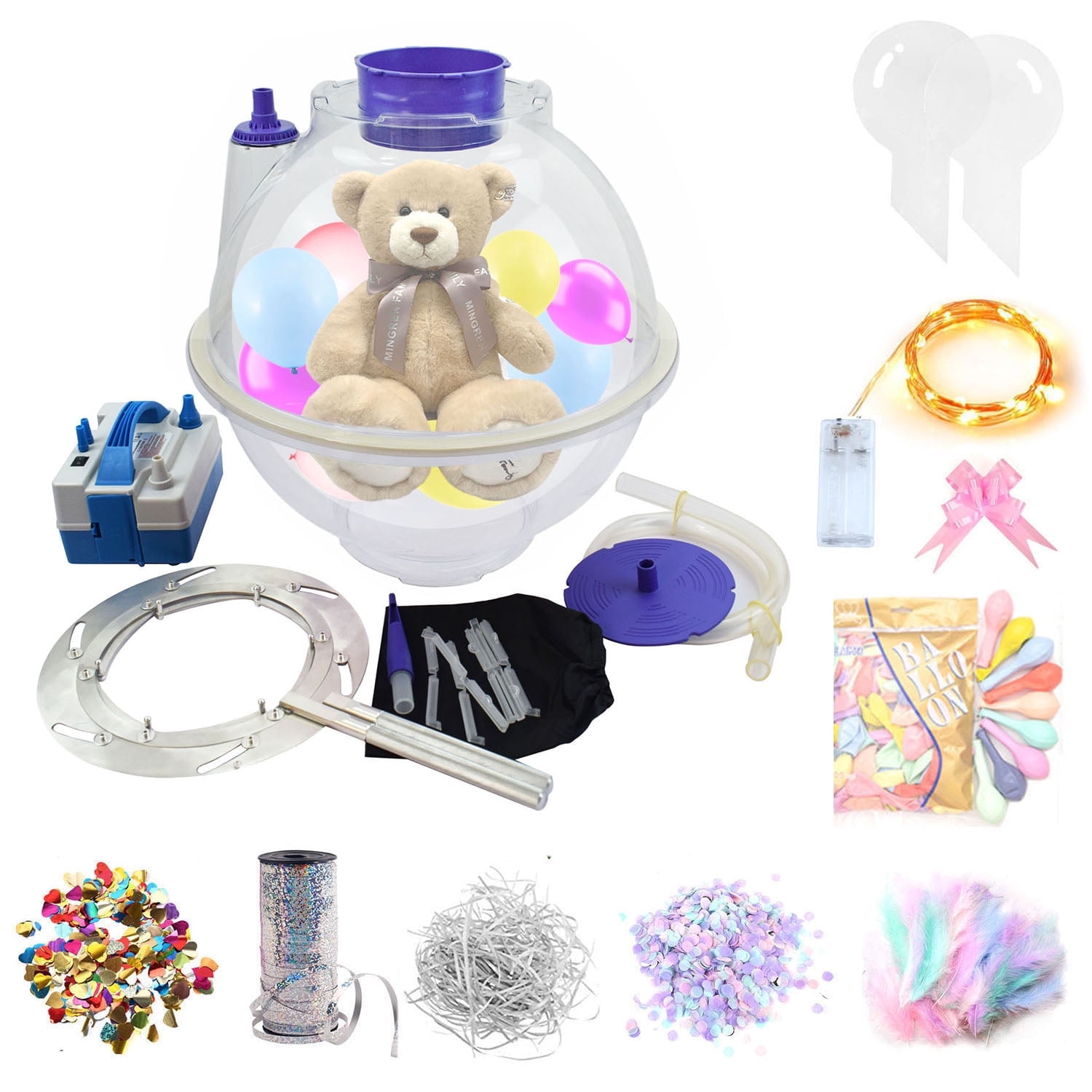 Balloon Stuffing Machine,New Balloon Stuffer to Wrap Gift Professional Balloon Filling Kit With Expander And Air Pump Used for Wedding Christmas Birthday and Easter Party Decoration
