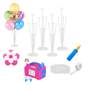 Balloon Table Stand Kit And Balloon Pump Electric, Reusable Clear Balloon Centerpiece Stand Table Desktop Holder for Birthday Wedding Party Festival Event Decorations,