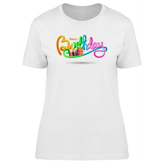 Balloon Text, Happy Birthday! T-Shirt Women -Image by Shutterstock, Female Medium