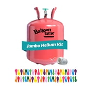 Balloon Time Jumbo Helium Tank Kit – Portable Helium Balloon Tank with Ribbon and Balloons