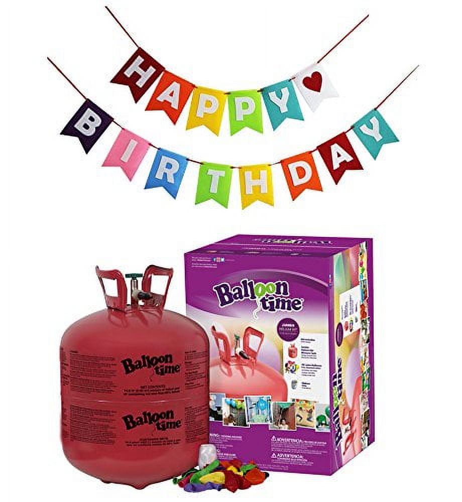 Balloon Time Disposable Helium Tank 14.9 cu.ft 50 Balloons and Ribbon