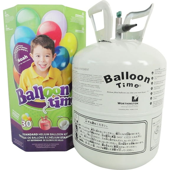 Balloon Time Helium Tank 30 Balloons included. FREE SHIPPING!