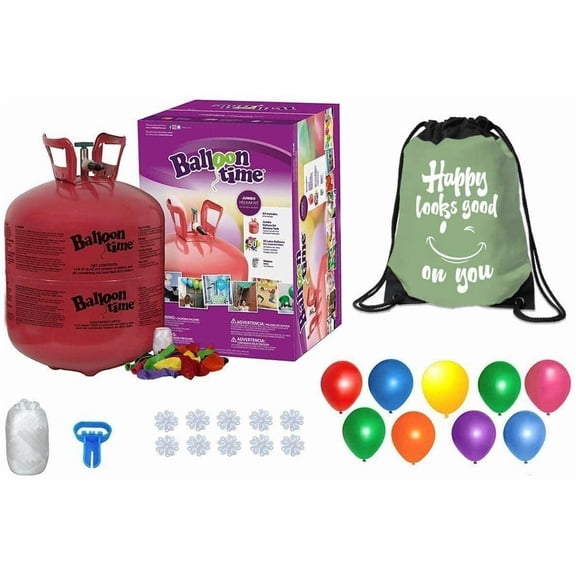 Balloon Time Kit with 50 Latex Balloons + Balloon Tying Tool + Curling Ribbon
