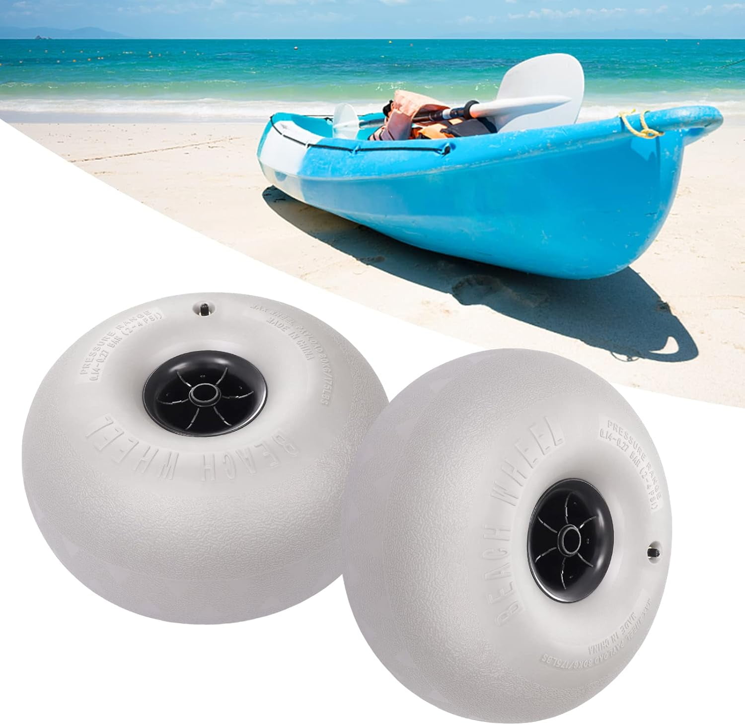 Balloon Wheels, 2 Pcs 16" Beach Cart Replacement Sand Tires Sand Wheels Beach Wheels for Wagon
