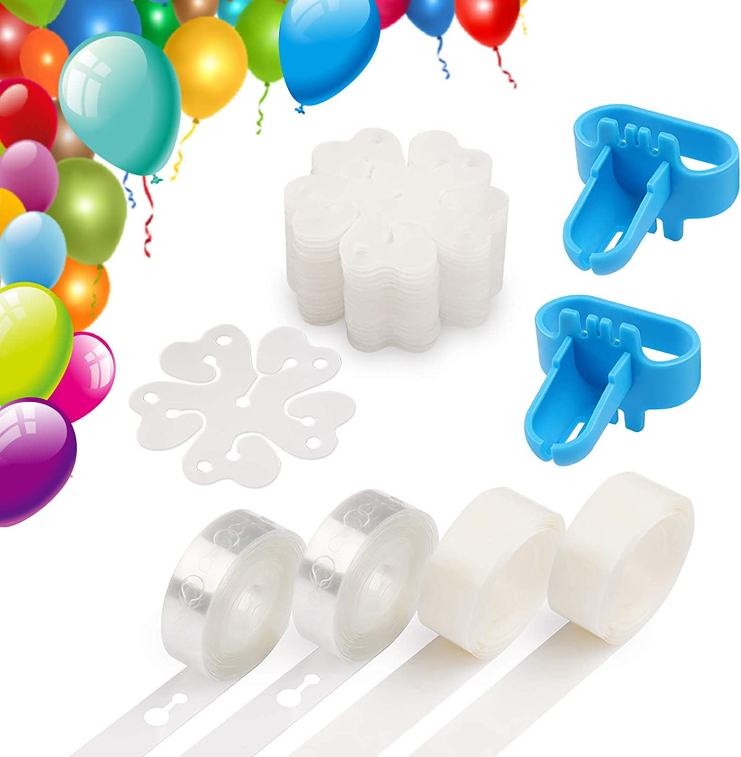 Balloon arch kit and Balloon Garland Kit,300 Super Adhesive 50 Feet Stronger Balloon Garland Strips 2 Balloon Tie Tools for Birthday Wedding Party