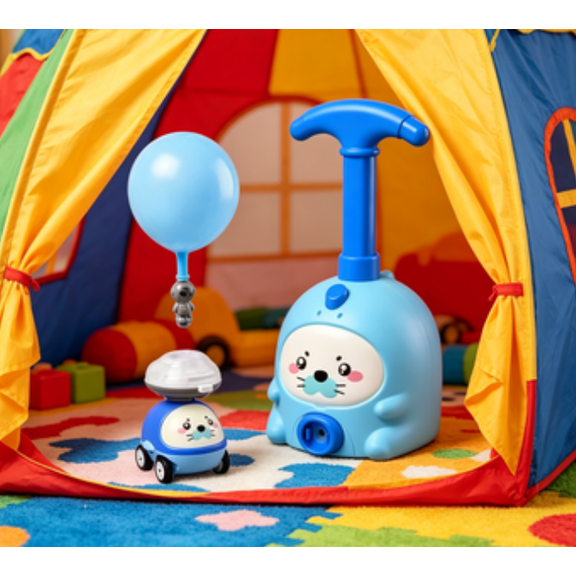 Balloon car, 2-in-1 Balloons Cars Launcher Set with Manual Pump, Inertial Balloon Car, Three Adorable Designs, Multiple Package Configurations Available