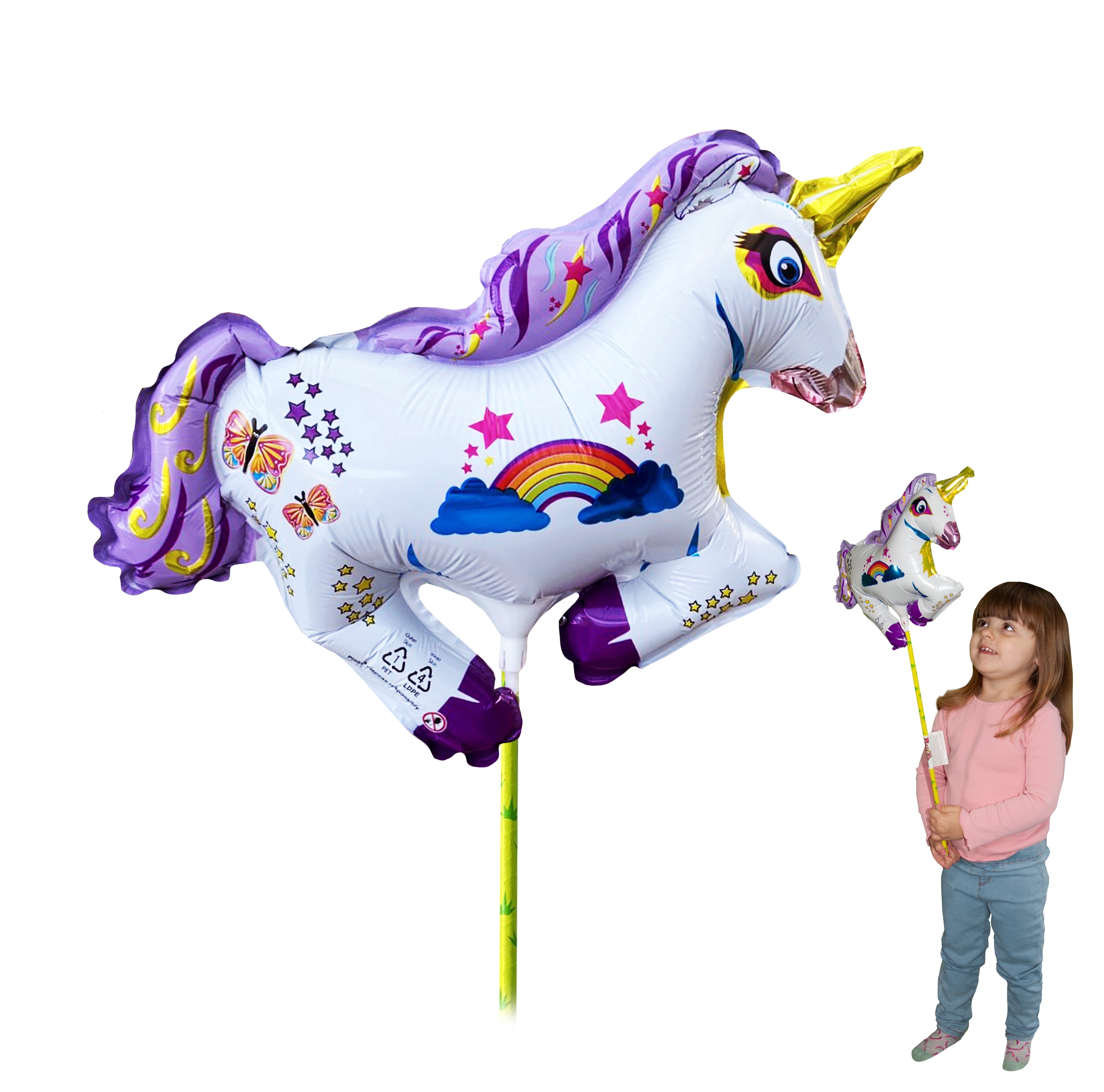 Ballooniacs - Unicorn Balloon by Deluxebase, Inflatable Balloon with Eco-Friendly Stick, Unicorn Party Decorations and Birthday Party Supplies