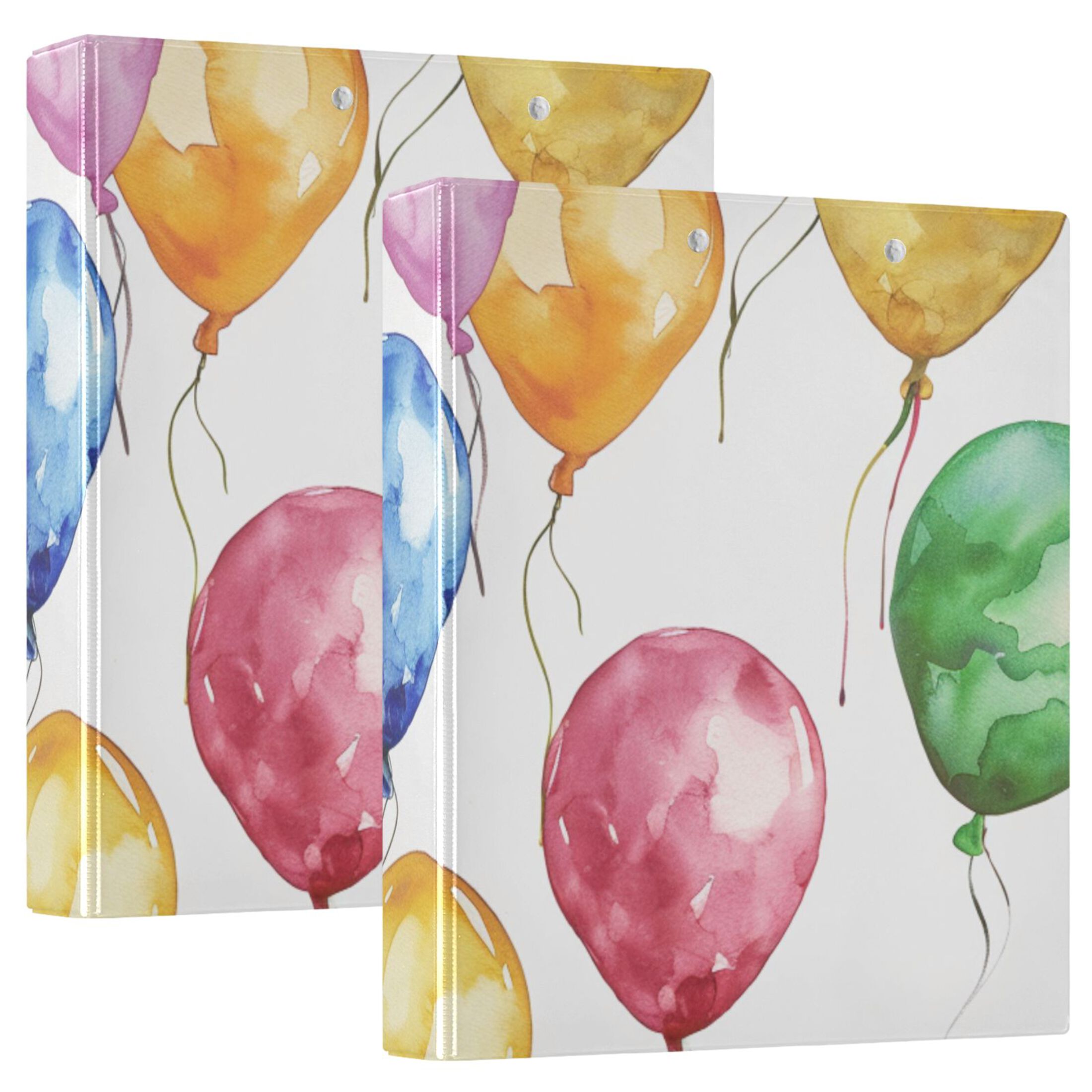 Balloons 3 Ring Binders 1.5 inch Hardcover File Folders with Interior Pockets A4 Size Organizer for School Office Hospital