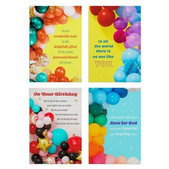 Balloons Birthday Cards, Box Of 12