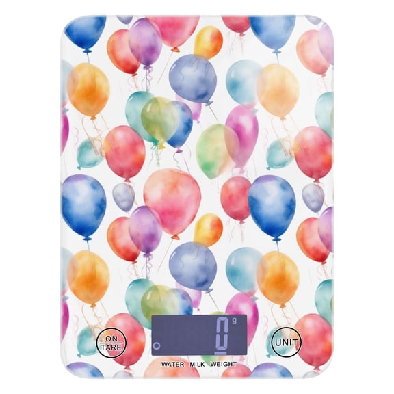 Balloons Food Scale Digital Kitchen Scale Waterproof Tempered Glass Tare Function 11 lb for Baking Cooking Meal Prep