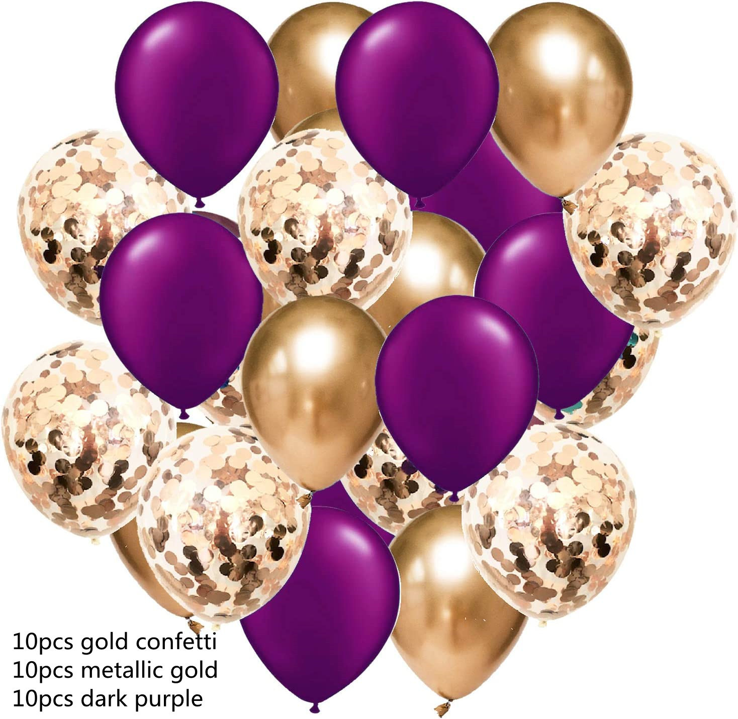 Balloons Garland Arch Kit, 30pcs 12 inches Black White Metallic Gold
