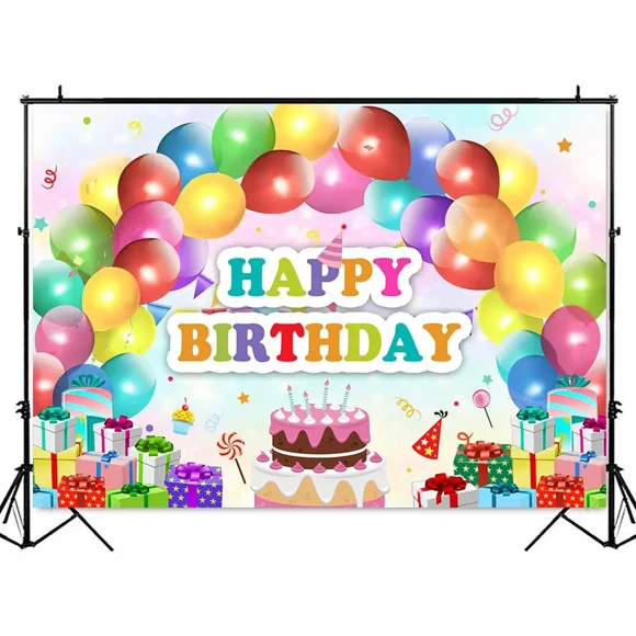 Balloons Happy Birthday Party Backdrop Gifts Birthday Cake Table Background ration Balloon Sweet Candy Photocall