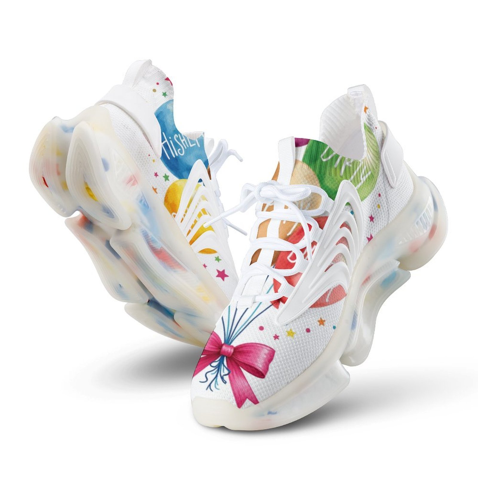 Balloons Tied with A Pink Bow Walking Shoes for Men Woman Lightweight ...