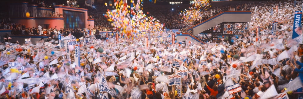 Balloons dropping at Democratic National Convention Madison Square Garden New York Canvas Art - Panoramic Images (27 x 9)