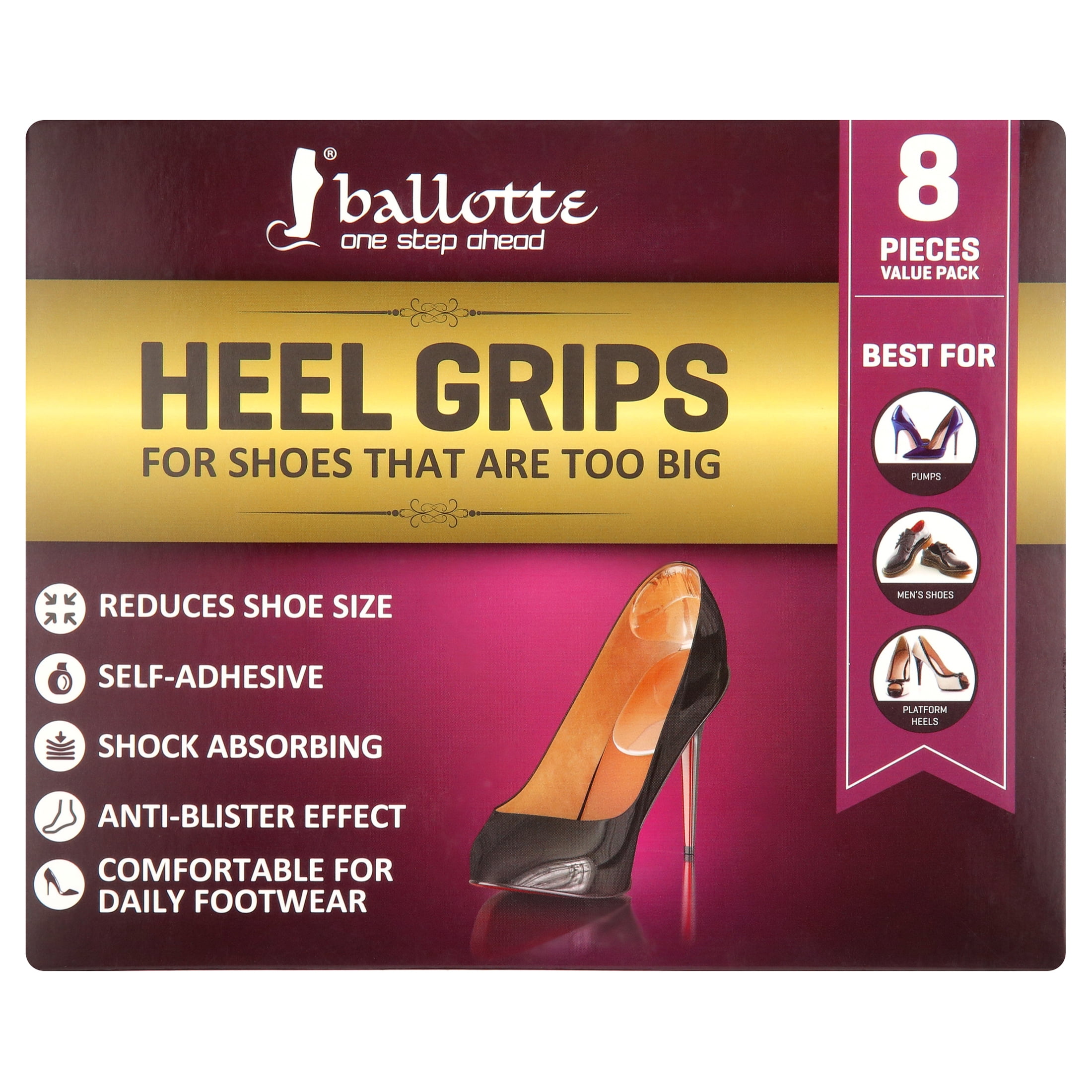  Sticky Shoes Double Sided Shoe Tape - Tape for Perfect Fitting  Heels, Anti Slip for Shoes - 10 Pack