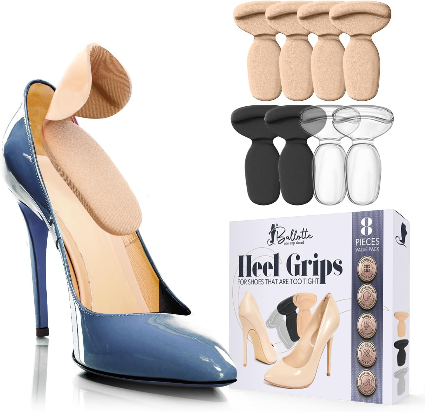 4PCS Heel Pads Inserts Grips Liner for Men Women,Back of Heel Protectors  Cushions Prevent Too Big Shoe from Heel Slipping,Blisters,Filler for Loose  Shoe Fit - Walmart.com