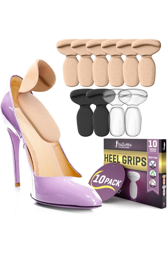 Silicone Heel Protector - Heel Grips Heel Pads Shoe Pads Shoe Inserts for Women Heels - Shoe Inserts for Shoes That are Too Big High Heel Cushion Inserts Women (Multicolor - 10 Pack)