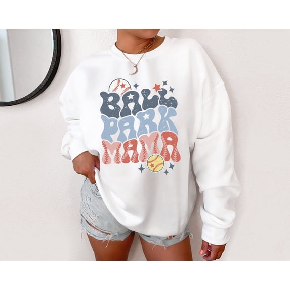 Ballpark Mama Sweatshirt, Ballpark Mom Sweater, Ballpark Mama Shirt, Baseball Mom Shirt, Softball Mom Shirt, Baseball and Softball Crewneck SWEATSHIRT All Size S-5XL