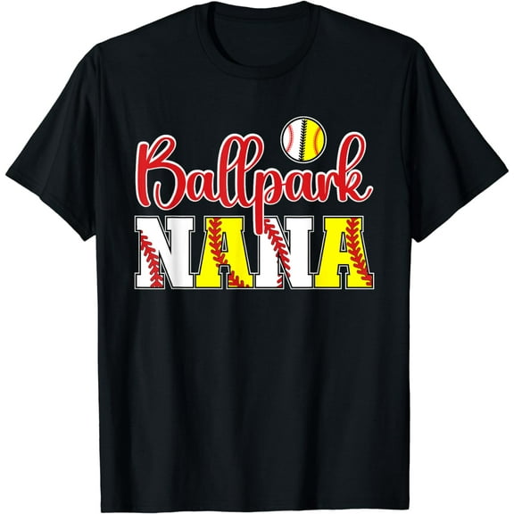 Ballpark Nana Softball Baseball Nana Grandma T-Shirt
