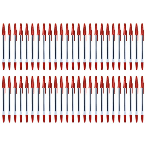 Ballpoint Pen 12/24/50/100Pcs Office Ball Point Pen with Refills, 3 Inks Color