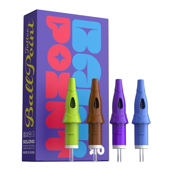 Ballpoint Pen Cartridges Mixed Colors  Saturated Ink  Tttoo Practice Cartridges for Rotary Tttoo Machines  Water-Based Ink with Bold Color-20PCS
