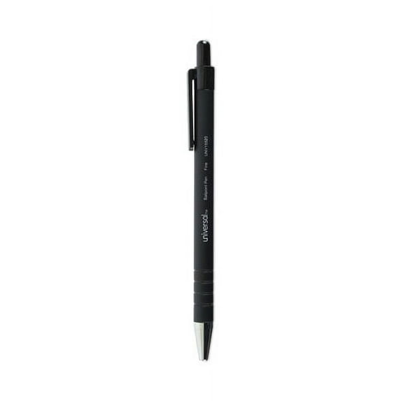 Ballpoint Pen, Retractable, Fine 0.7 Mm, Black Ink, Black Barrel, Dozen | Bundle of 10 Dozen