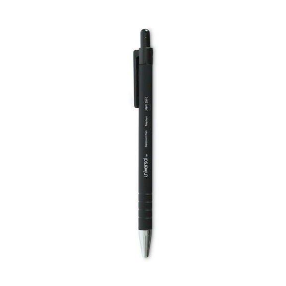Universal UNV15510 1 mm Black Barrel Retractable Ballpoint Pens - Medium, Black (1 Dozen)
