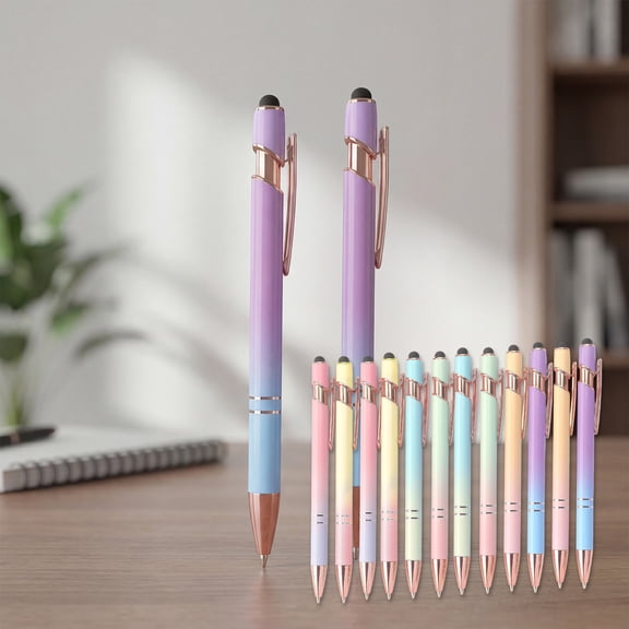 Ballpoint Pen Set,2PCS 2-in-1 Retractable Stylus,Metal Pen,Lightweight Clip-On Pen for Youngster Youngster Teacher Business Use in Classroom Office