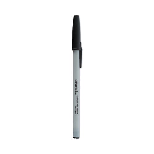 Ballpoint Pen, Stick, Medium 1 mm, Black Ink, Gray/Black Barrel, Dozen Ballpoint Pen, Stick, Medium 1 mm, Black Ink, Gray/Black Barrel, Dozen