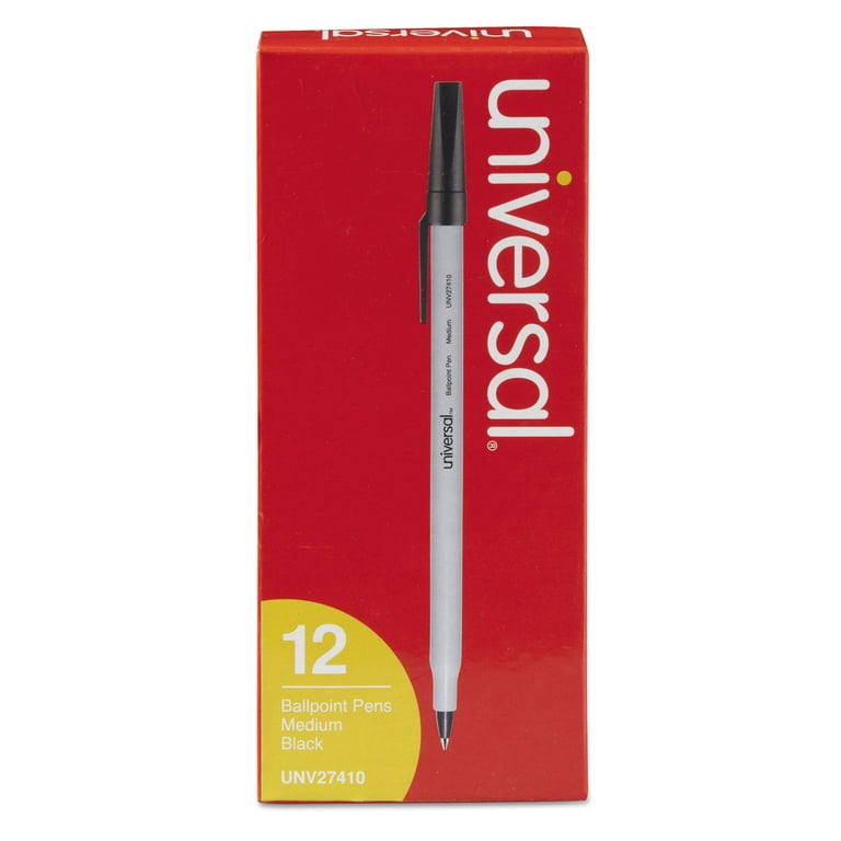 Ballpoint Pen, Stick, Medium 1 mm, Black Ink, Gray/Black Barrel, Dozen Ballpoint Pen, Stick, Medium 1 mm, Black Ink, Gray/Black Barrel, Dozen