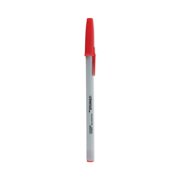 Universal Stick Ballpoint Pen, Medium 1mm, Red , Gray Barrel, Dozen -UNV27412