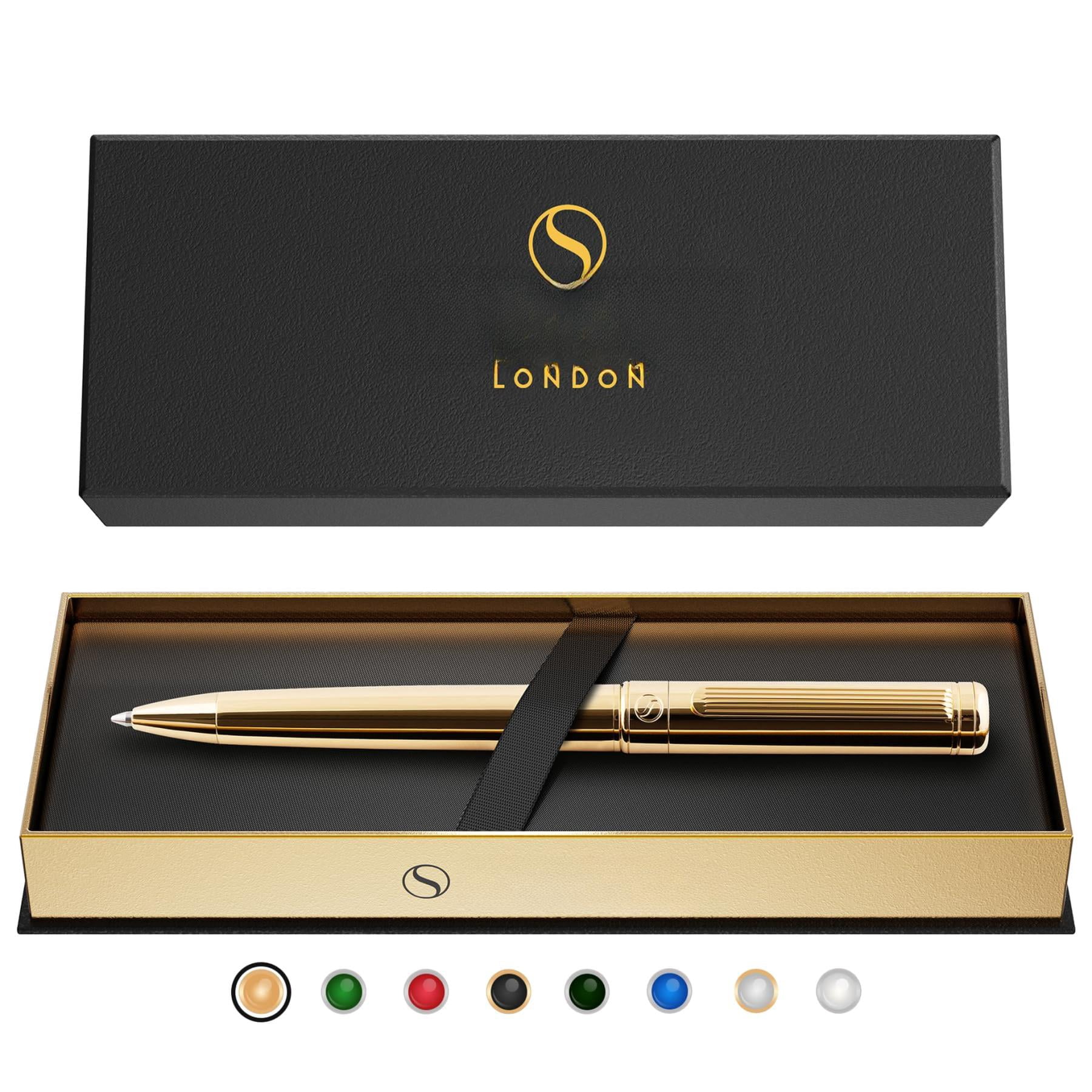 Ballpoint Pen - Stunning Luxury  Real Schmidt Black Refill Ball Gift Set For Men & Women Professional Executive Office Nice Fancy Designer Pens