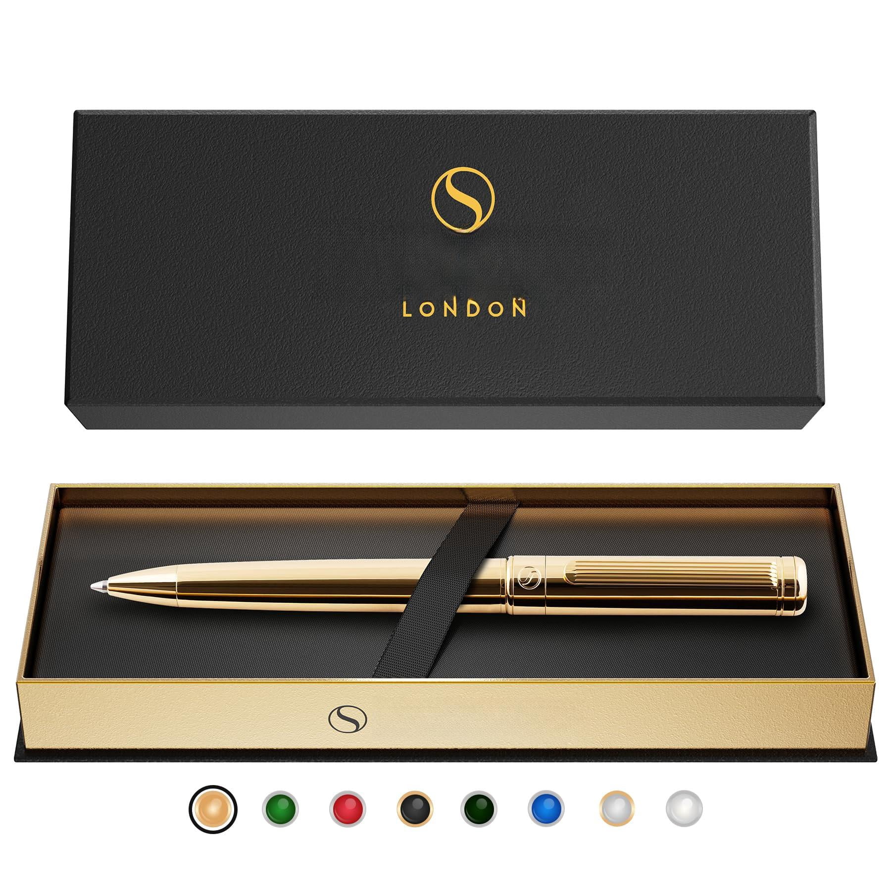 Ballpoint Pen - Stunning Luxury  Real Schmidt Black Refill Ball Gift Set For Men & Women Professional Executive Office Nice Fancy Designer Pens