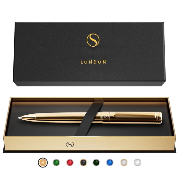Ballpoint Pen - Stunning Luxury Real Schmidt Black Refill Ball Gift Set For Men & Women Professional Executive Office Nice Fancy Designer Pens
