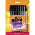 thumbnail image 1 of BIC Cristal Xtra Smooth Ballpoint Pens, 22ct - Black: Smooth Writing, Stationery, Office Supplies, 1.0mm Point Size, 1 of 7