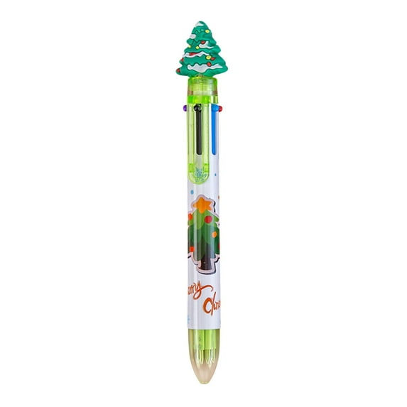 6 Color Christmas Ballpoint Pen Push Type Color Multifunction Marker 2ML,Clearance Sales