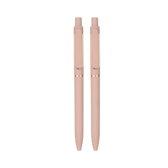Ballpoint Pens Black Ink Pen 0.5mm Medium Point with Super Soft Grip,Fast Drying,2PCS (Pink)